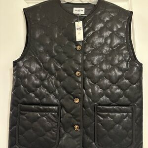 Anthropologie FRCH quilted faux leather puffer